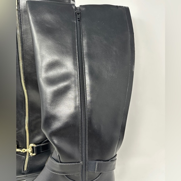 Thalia Sodi Women’s Vigi Zip Faux Leather Wide Calf Riding Boots Black 7.5 W NIB - Picture 4 of 10